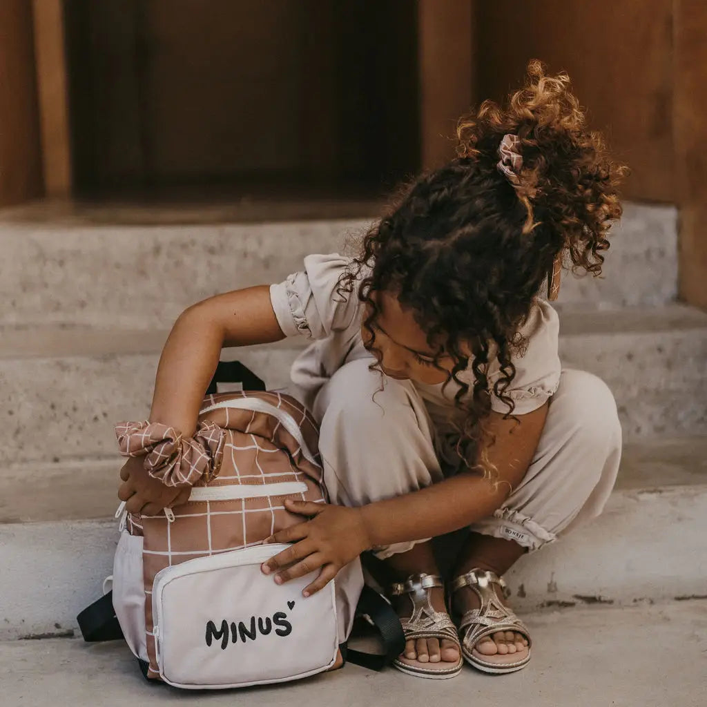 Sac à dos maternelle - carreaux caramel
