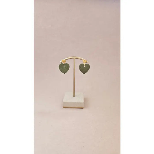 Boucles d'oreilles coeur cuir - Royal Marais