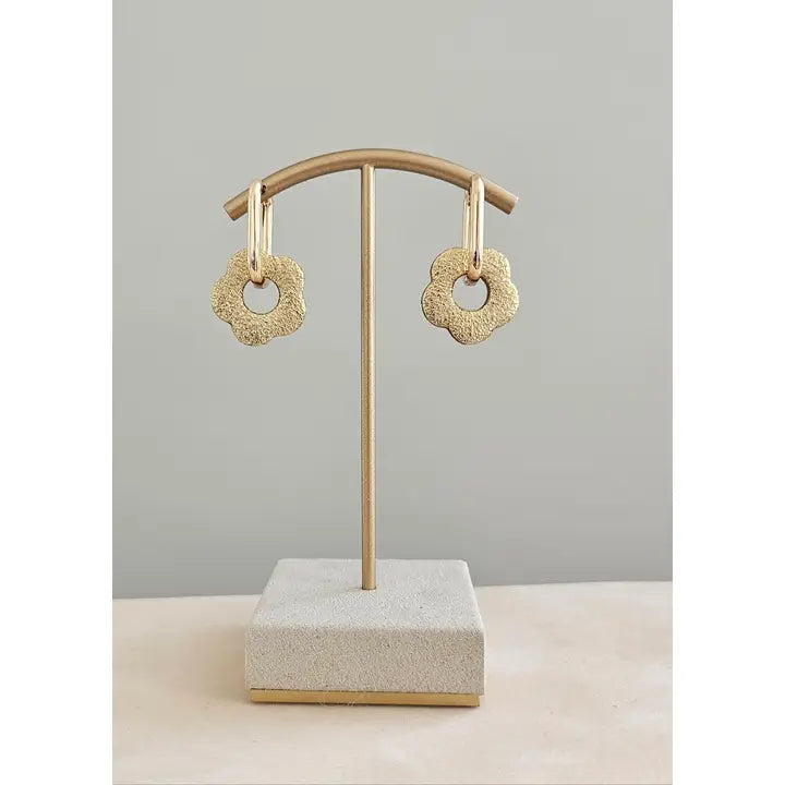 Boucles d'oreilles fleur cuir - Royal Marais