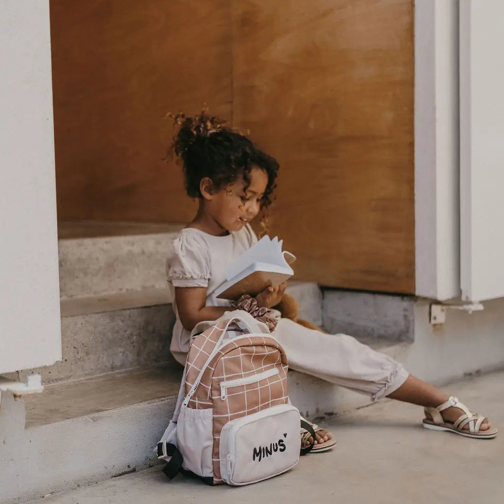 Sac à dos maternelle - carreaux caramel