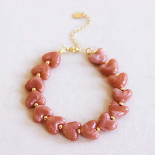 Bracelet perles coeur