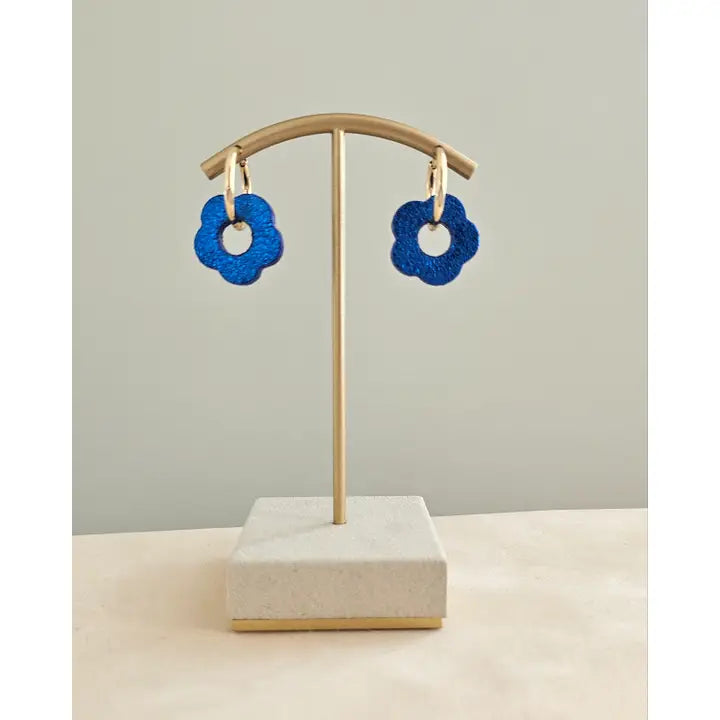 Boucles d'oreilles fleur cuir - Royal Marais