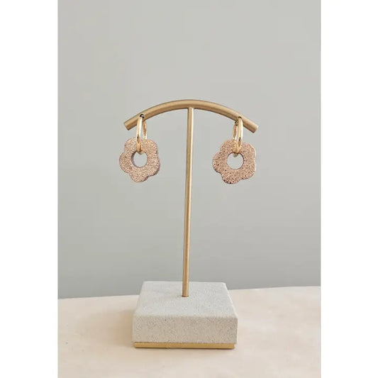 Boucles d'oreilles fleur cuir - Royal Marais