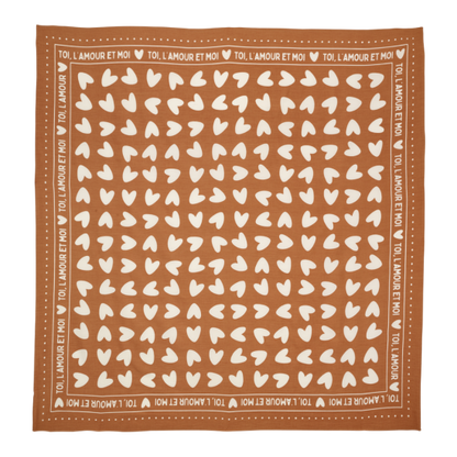 Foulard enfant - coeur marron beige