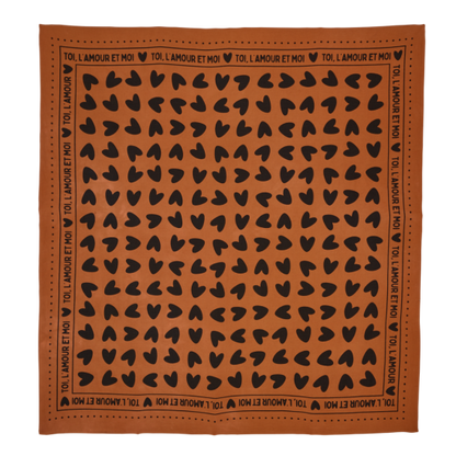 Foulard enfant - coeur marron noir