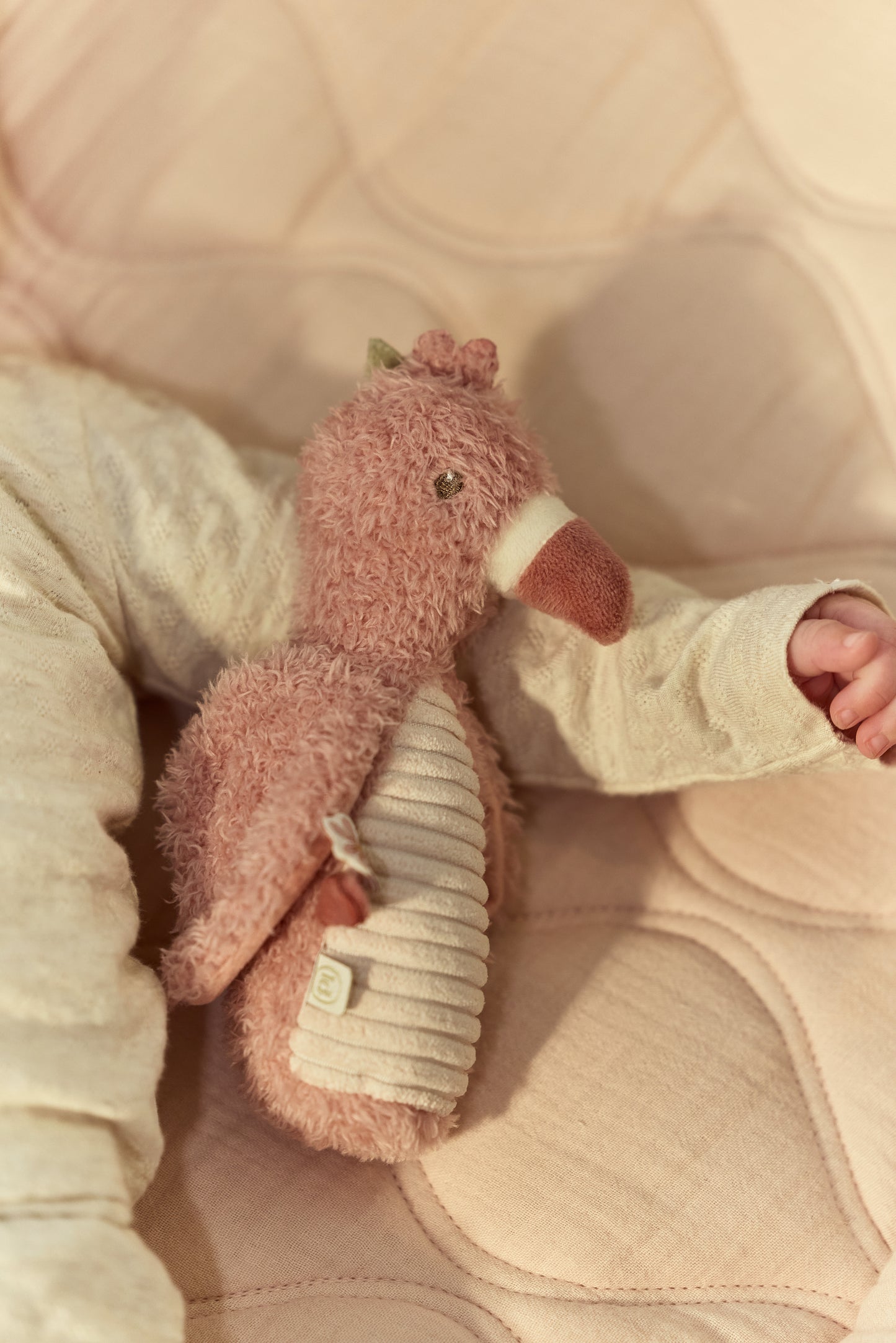 Hochet peluche flamant rose - safari