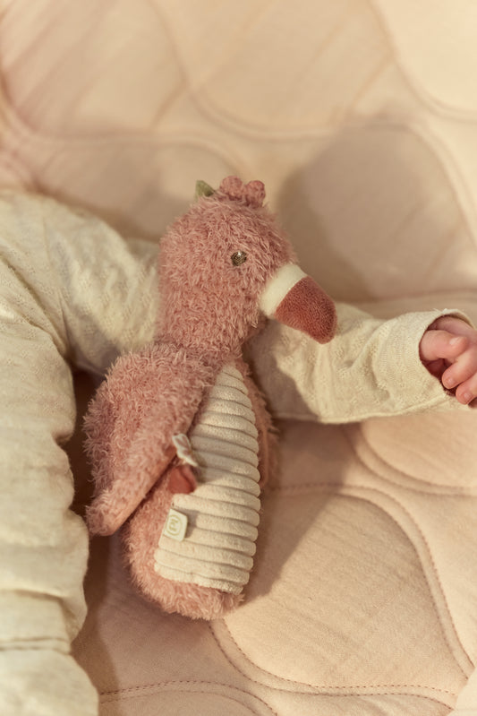 Hochet peluche flamant rose - safari