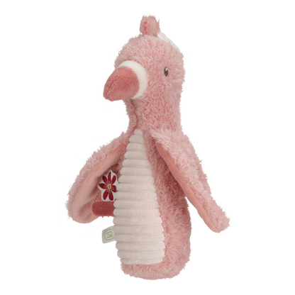 Hochet peluche flamant rose - safari