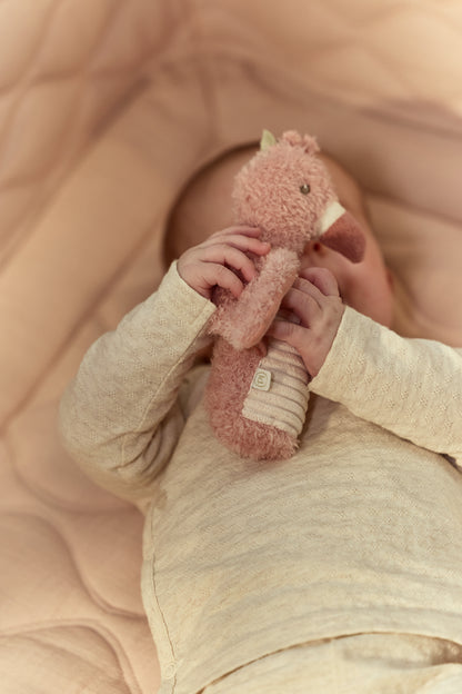 Hochet peluche flamant rose - safari