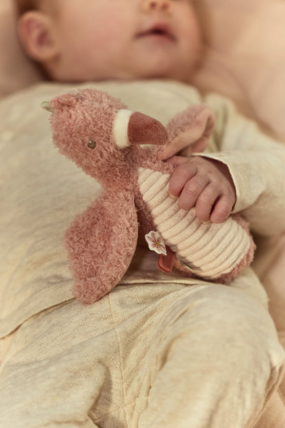 Hochet peluche flamant rose - safari