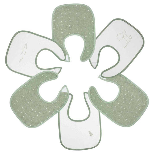 Lot de 6 bavoirs - vert sauge