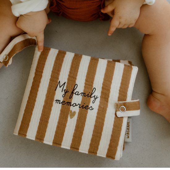 Mini album tissu - rayures larges