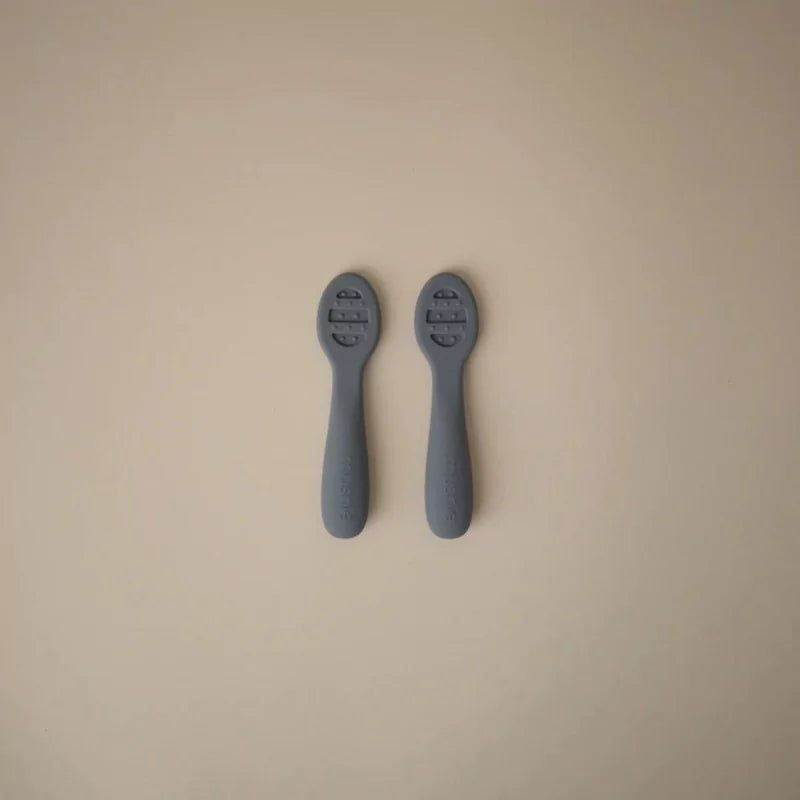 Cuillères 2 étapes - bleu et beige