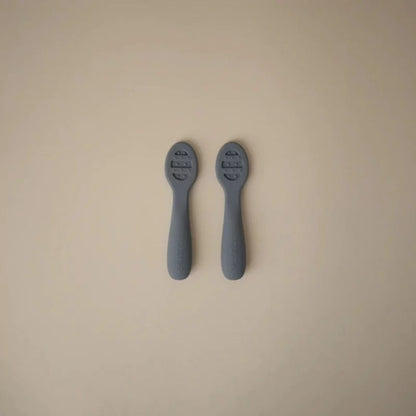 Cuillères 2 étapes - bleu et beige
