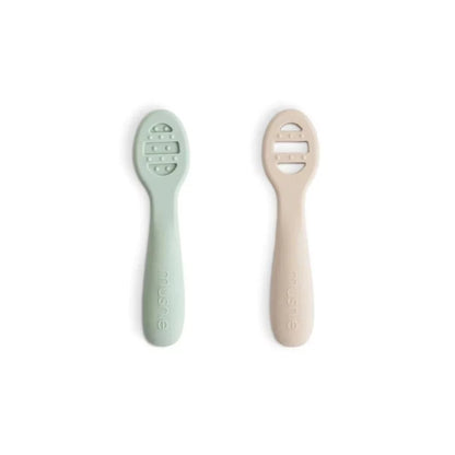 Cuillères 2 étapes - vert sauge et beige