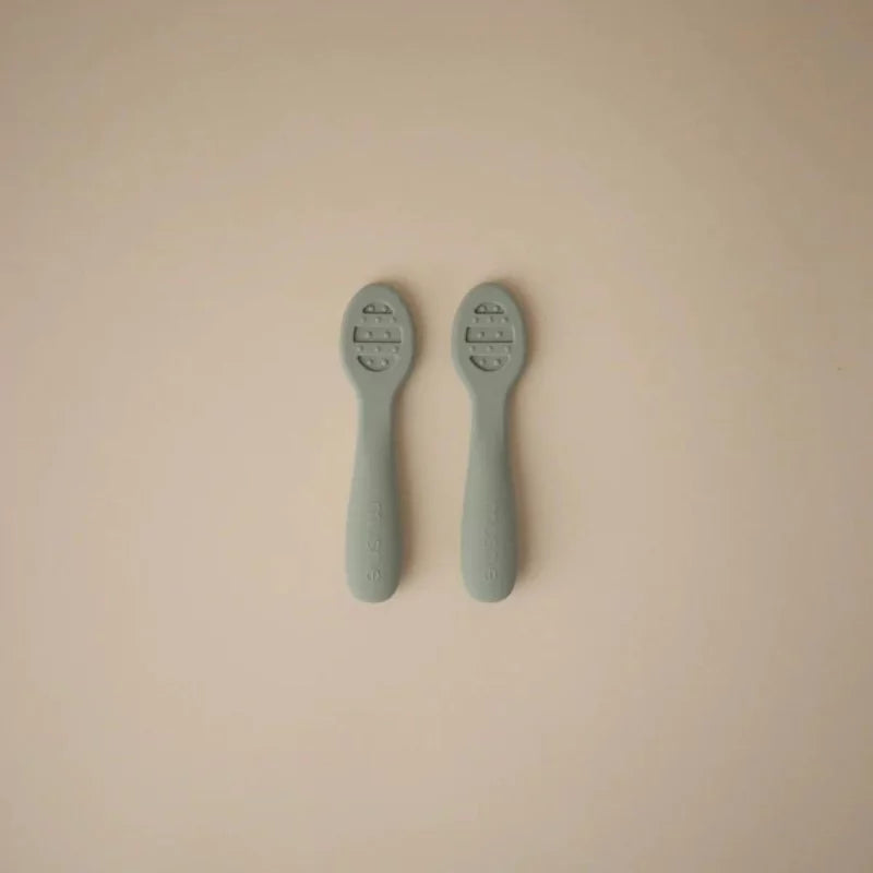 Cuillères 2 étapes - vert sauge et beige