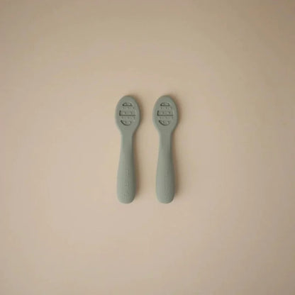 Cuillères 2 étapes - vert sauge et beige