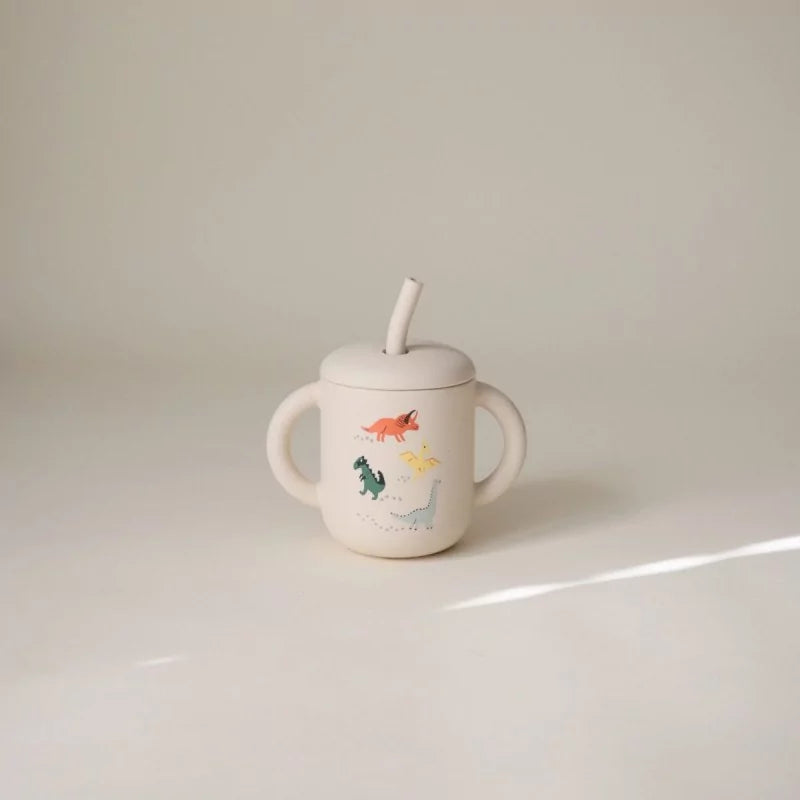 Tasse silicone paille - dino
