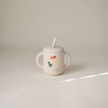 Tasse silicone paille - dino
