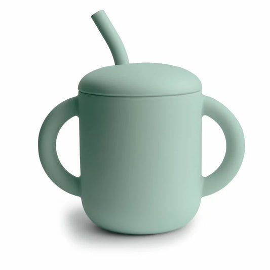 Tasse paille mushie - vert sauge