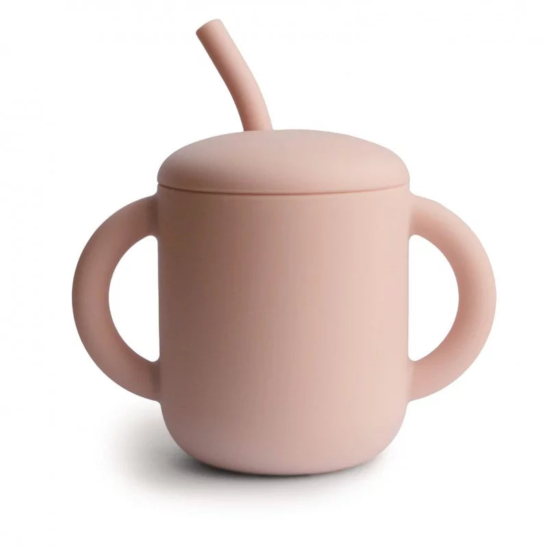 Tasse silicone paille - rose