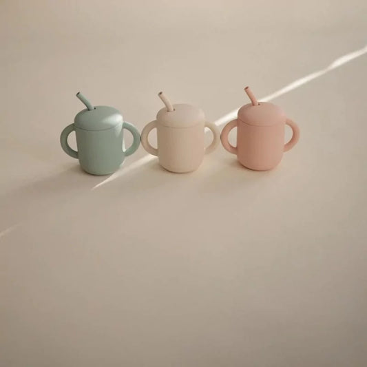 Tasse silicone paille - rose
