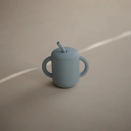 Tasse silicone paille - powder blue