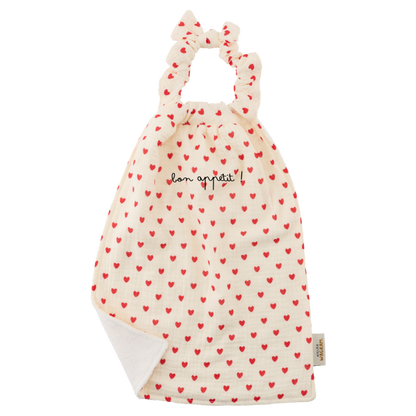 Serviette de cantine - coeur rouge