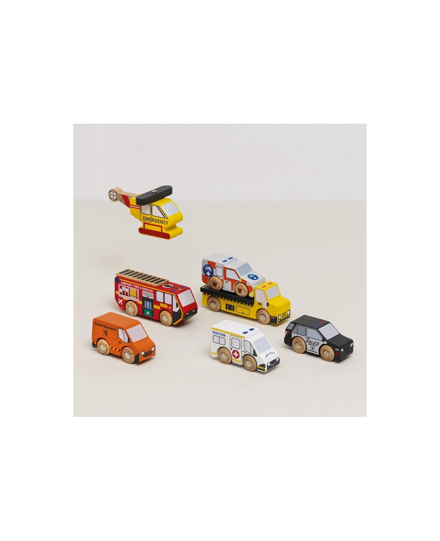 Set de véhicules et hélicoptère de sauvetage - Le Toy Van